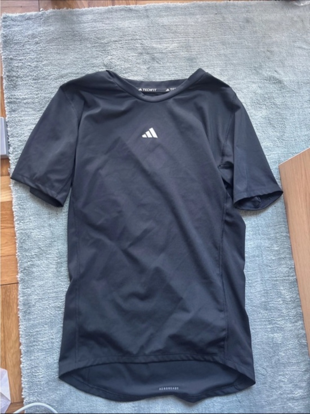 Adidas Black Techfit Short Sleeve Performance Shirt